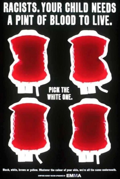 Racists your child needs a pint of blood to live pick the white one